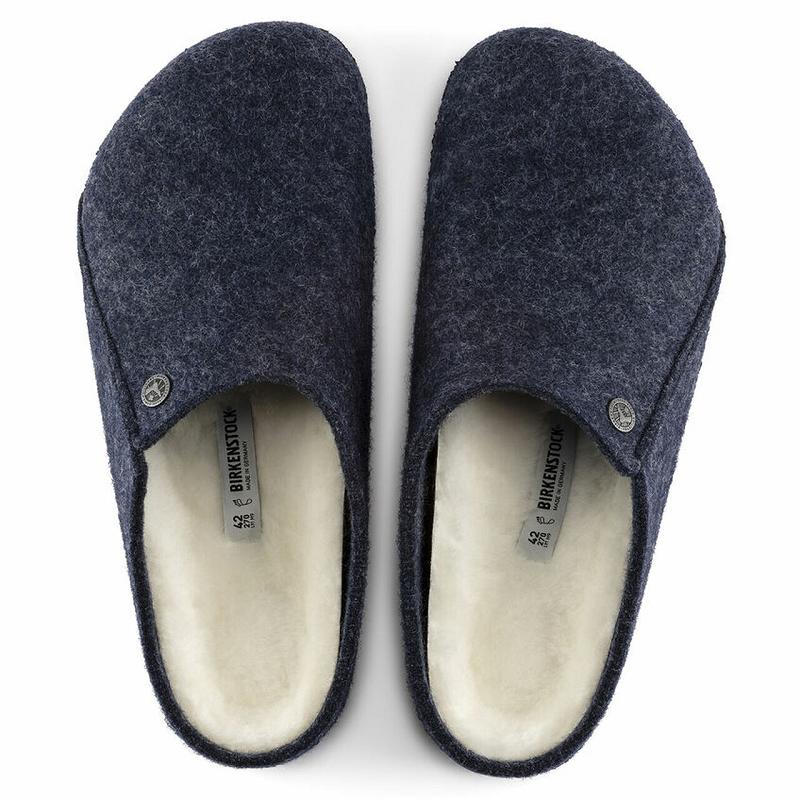 Birkenstock Zermatt Wool/Shearling Clog Træsko Dame Mørkeblå | DK 29PJJ